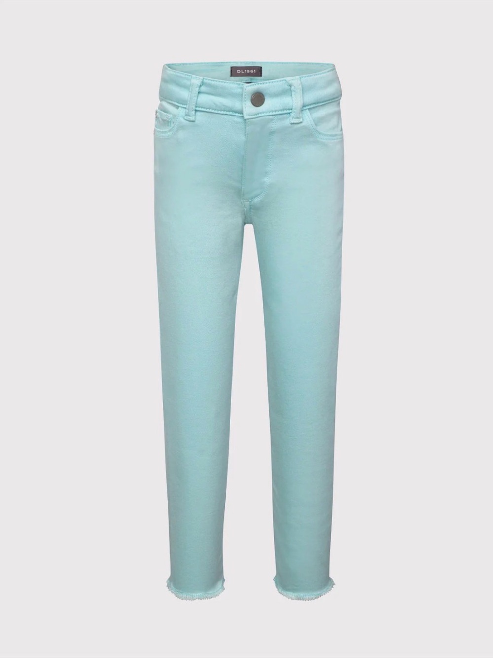 DL1961 Chloe Skinny Jeans Girls Aqua Mint Frayed Hem Stretch Denim Size 4